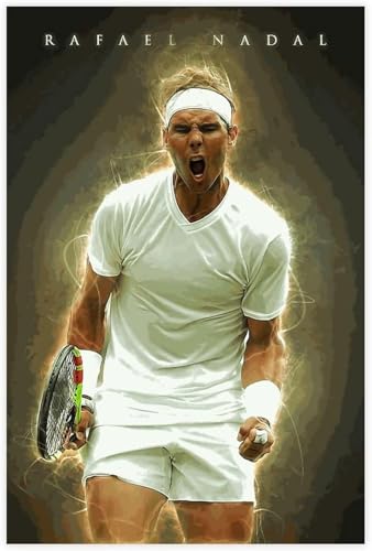 Puzzle 1000 Teile Erwachsene Rafael Nadal Poster Tennis Sport Poster 12 Holz Puzzles Stress Freisetzung Spiel 1000 Piece 29.5x19.6inch(75x50cm) Kein Rahmen von GQJXUANYU