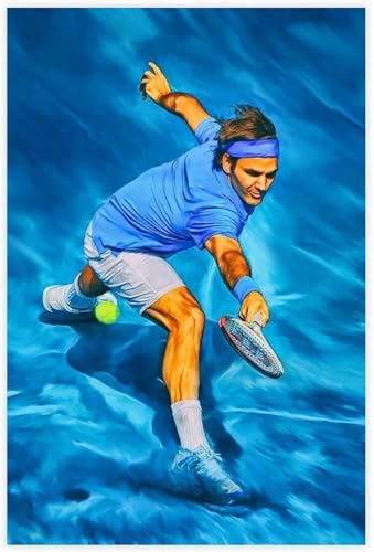 Puzzle 1000 Teile Erwachsene Tennis Roger Federer 47 Holz Puzzles Stress Freisetzung Spiel 1000 Piece 29.5x19.6inch(75x50cm) Kein Rahmen von GQJXUANYU