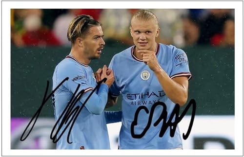 Puzzle 1000 Teile Erwachsene und Kinder Jack Grealish & Erling Haaland – Manchester City unterschrieben Holz Puzzles Stress Freisetzung Spiel 1000 Piece 29.5x19.6inch(75x50cm) Kein Rahmen von GQJXUANYU