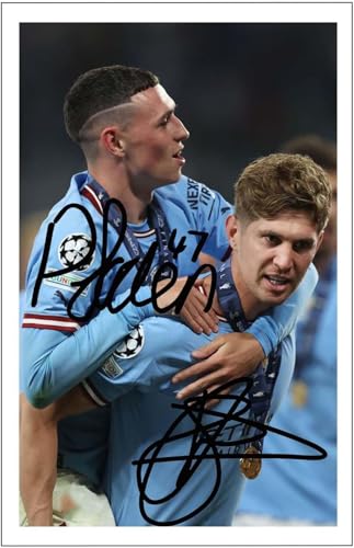 Puzzle 500 Teile Erwachsene Phil Foden und John Stones im Finale der Champions League 2022/23 Holz Puzzles Stress Freisetzung Spiel 500 Piece 20.4x15inch(52x38cm) Kein Rahmen von GQJXUANYU