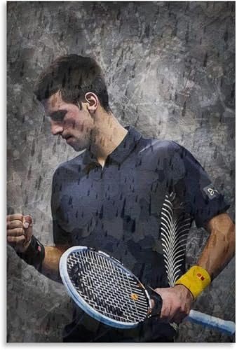 Puzzle 500 Teile Erwachsene Superstar-Tennisspieler Novak Djokovic HD Sports Holz Puzzles Stress Freisetzung Spiel 500 Piece 20.4x15inch(52x38cm) Kein Rahmen von GQJXUANYU