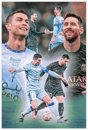 Puzzle für 1000 Teile Cristiano Ronaldo Messi Poster Holz Puzzlespiel Erwachsenen Puzzle Poster 1000 Piece 29.5x19.6inch(75x50cm) Kein Rahmen von GQJXUANYU