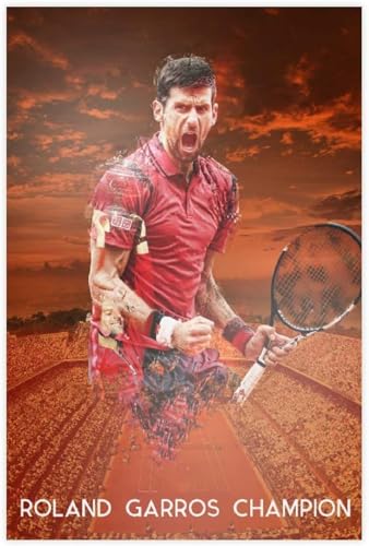 Puzzle für 1000 Teile Novak Djokovic Poster Tennis 20 Holz Puzzlespiel Erwachsenen Puzzle Poster 1000 Piece 29.5x19.6inch(75x50cm) Kein Rahmen von GQJXUANYU