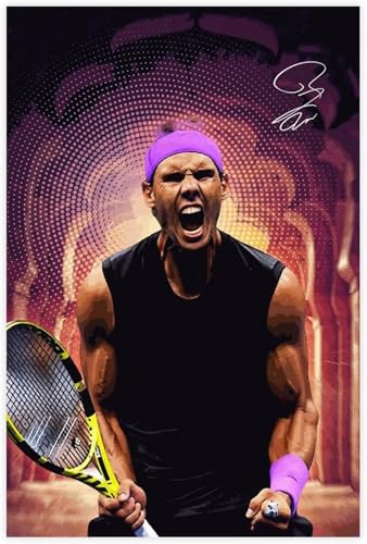 Puzzle für 1000 Teile Rafael Nadal Poster Tennis Sport 37 Holz Puzzlespiel Erwachsenen Puzzle Poster 1000 Piece 29.5x19.6inch(75x50cm) Kein Rahmen von GQJXUANYU