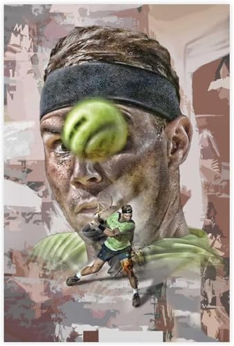 Puzzle für 1000 Teile Rafael Nadal Poster Tenniswand 35 Holz Puzzlespiel Erwachsenen Puzzle Poster 1000 Piece 29.5x19.6inch(75x50cm) Kein Rahmen von GQJXUANYU