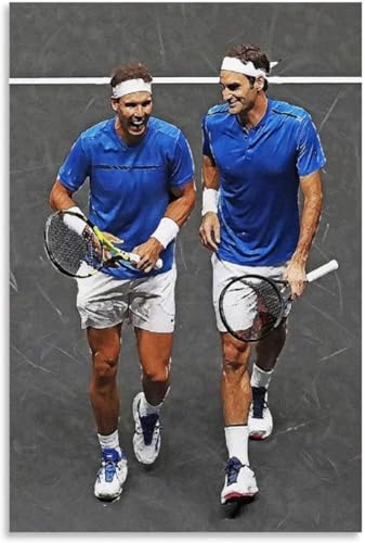 Puzzle für 1000 Teile Rafael Nadal Roger Federer Professioneller Herrentennis 25 Holz Puzzlespiel Erwachsenen Puzzle Poster 1000 Piece 29.5x19.6inch(75x50cm) Kein Rahmen von GQJXUANYU