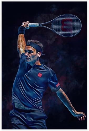 Puzzle für 1000 Teile Roger Federer 80 Holz Puzzlespiel Erwachsenen Puzzle Poster 1000 Piece 29.5x19.6inch(75x50cm) Kein Rahmen von GQJXUANYU