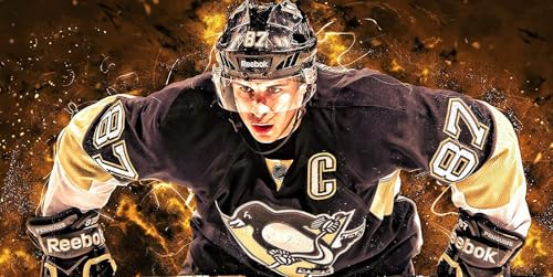 Puzzle für 1000 Teile Sidney Crosby Pittsburgh Penguins Poster Druck Hockeyspieler Holz Puzzlespiel Erwachsenen Puzzle Poster 1000 Piece 29.5x19.6inch(75x50cm) Kein Rahmen von GQJXUANYU