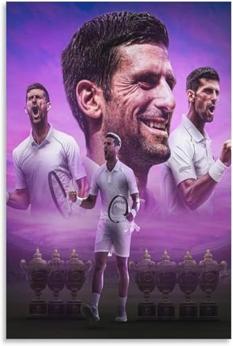 Puzzle für 1000 Teile Sportposter Novak Djokovic Tennissportler 25 Holz Puzzlespiel Erwachsenen Puzzle Poster 1000 Piece 29.5x19.6inch(75x50cm) Kein Rahmen von GQJXUANYU