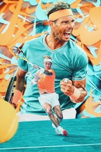 Puzzle für 1000 Teile Sportposter Rafael Nadal Tennisstar 25 Holz Puzzlespiel Erwachsenen Puzzle Poster 1000 Piece 29.5x19.6inch(75x50cm) Kein Rahmen von GQJXUANYU