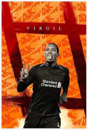 Puzzle für 500 Teile Virgil Van Dijk Kunst Fußballspieler Holz Puzzlespiel Erwachsenen Puzzle Poster 500 Piece 20.4x15inch(52x38cm) Kein Rahmen von GQJXUANYU