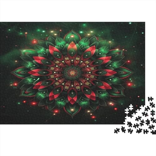 Abstrakte rote Blume Puzzle 1000 Teile Erwachsene, Puzzlespiel Jigsaw Puzzles Erwachsenen Puzzlespiel Puzzel 1000pcs (75x50cm) von GQLIDDAOE