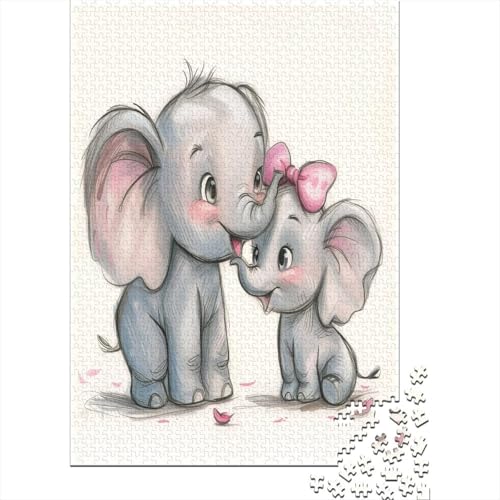 Elefant Puzzlespiel 1000 Teile Puzzle Für Erwachsene Und Kinder Ab 14 Jahren, Puzzle Erwachsenen Puzzlespi Puzzel 1000pcs (75x50cm) von GQLIDDAOE