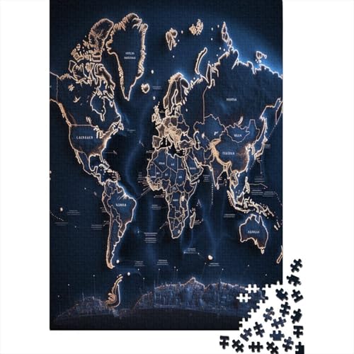 Karte Puzzle 1000 Teile Erwachsene, Puzzlespiel Jigsaw Puzzles Erwachsenen Puzzlespiel Puzzel 1000pcs (75x50cm) von GQLIDDAOE