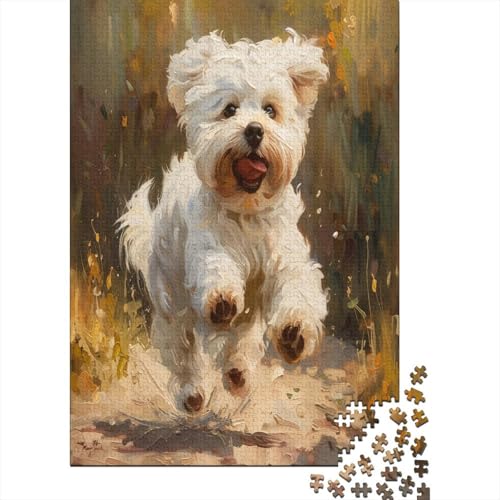 Maltese Hund 1000 Teile,Impossible Puzzle,GesKükenlichkeitsspiel Für Die Ganze Familie, Erwachsenen Puzzlespiel Puzzel 1000pcs (75x50cm) von GQLIDDAOE