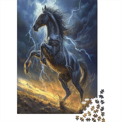 Pferd Puzzle 1000 Teile Puzzles Für Erwachsene Lernspiel Herausforderungsspielzeug 1000-teilige Puzzlespiel Für Erwachsene Kinder Puzzel 1000pcs (75x50cm) von GQLIDDAOE