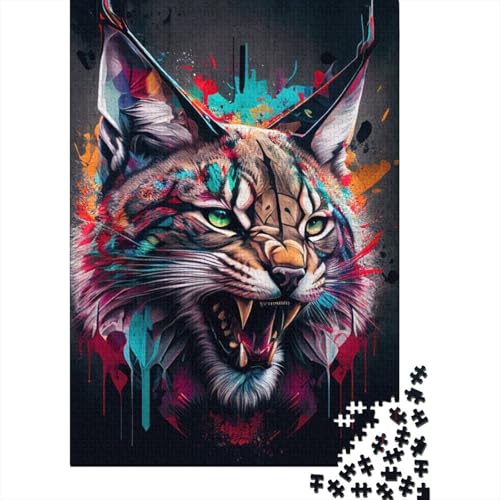 1000 Teile „The Honesty Lynx“-Puzzle, Schwierigkeitsgrad: Puzzle, Lernspiele, Spielzeug, 1000 Teile (75 x 50 cm) von GQmoney