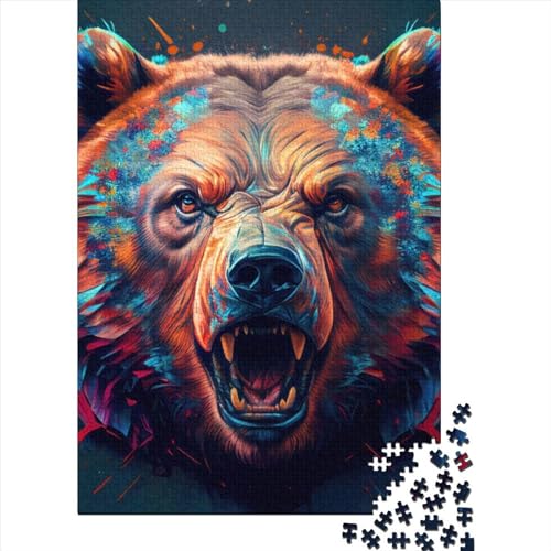 1000 Teile „The Mighty Bear“-Puzzle, Schwierigkeitsgrad: Puzzle, Lernspiele, Spielzeug, 1000 Teile (75 x 50 cm) von GQmoney