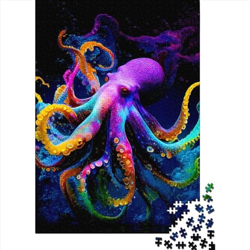 1000 Teile Bunter Oktopus. Puzzles mit Schwierigkeitsgrad Puzzle Lernspiele Spielzeug 1000 Stück (75 x 50 cm) von GQmoney