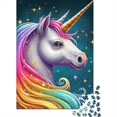 1000 Teile Einhorn-Puzzle, süßes Puzzle für Erwachsene, Schwierigkeitsgrad: Entspannende Spiele, Spielzeug, 1000 Teile (75 x 50 cm) von GQmoney