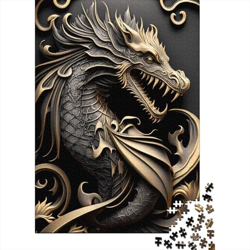 1000 Teile Elixier des goldenen Drachen Puzzle Puzzle für Erwachsene Schwierigkeitsgrad Puzzle Lernspiel Spielzeug Familiendekoration 1000 Teile (75x50cm) von GQmoney