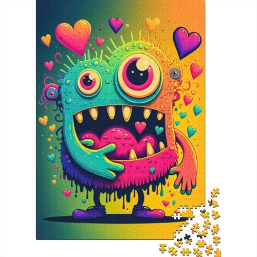 1000 Teile Monster Love Frenzy Art Puzzle Schwierigkeitsgrad Puzzle Lernspiele Spielzeug 1000 Stück (75x50cm) von GQmoney