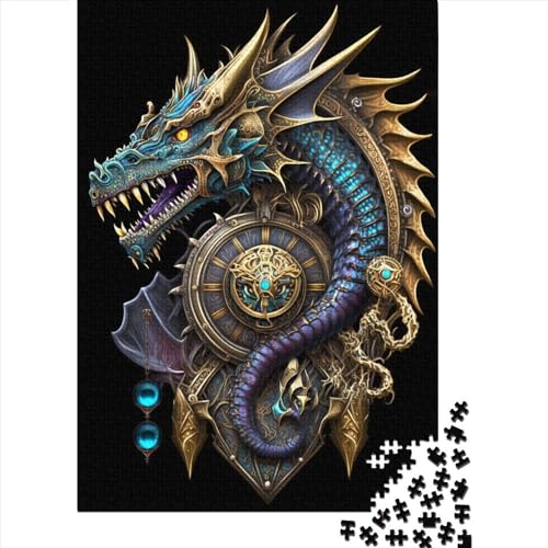 1000 Teile Mystischer Goldener Drache Puzzle Puzzle für Erwachsene Schwierigkeitsgrad Puzzle Lernspiel Spielzeug 1000 Stück (75x50cm) von GQmoney