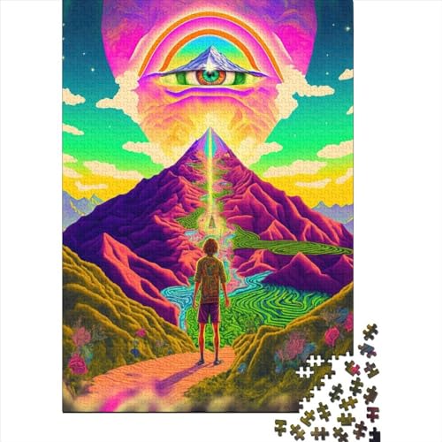 1000 Teile Psychedelic Valley Puzzles, Schwierigkeitsgrad für Erwachsene, Entspannungsspiele, Spielzeug, 1000 Teile (75 x 50 cm) von GQmoney