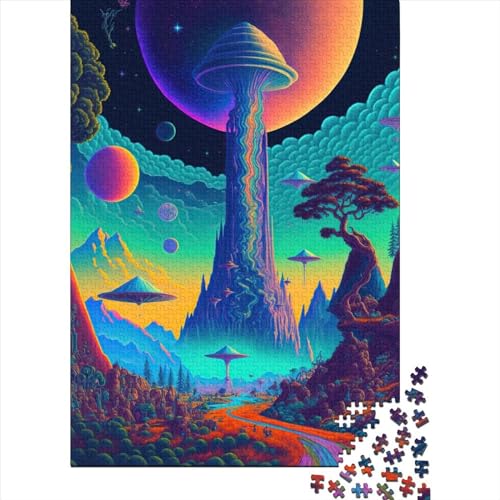 1000 Teile Psychedelische Naturpuzzles Puzzle Schwierigkeitsgrad Puzzle Lernspiele Spielzeug 1000 Stück (75x50cm) von GQmoney