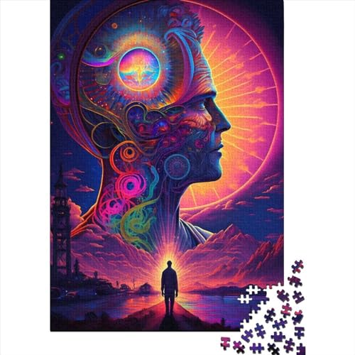 1000 Teile Psychedelische Puzzles Puzzle Schwierigkeitsgrad Puzzle Lernspiele Spielzeug 1000 Stück (75x50cm) von GQmoney