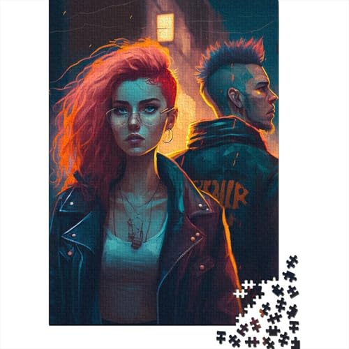 1000 Teile Puzzle Rock Girl – Punk (1) Puzzlespiel Geburtstagsgeschenke Puzzles Dekoratives Puzzle für Erwachsene und Jugendliche 1000 Teile (75 x 50 cm) von GQmoney