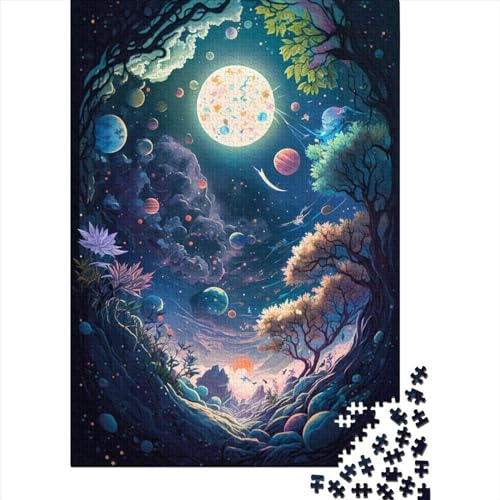 1000 Teile Verrückte Weltraumlandschaft Puzzle Schwierigkeitsgrad Puzzle Lernspiele Spielzeug 1000 Stück (75x50cm) von GQmoney