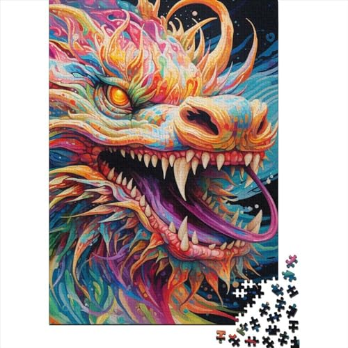 1000-teiliges Drachen-Puzzle für Erwachsene Teenager. Holzpuzzle für Kinder und Teenager ab 12 Jahren. 1000 Teile (75 x 50 cm) von GQmoney