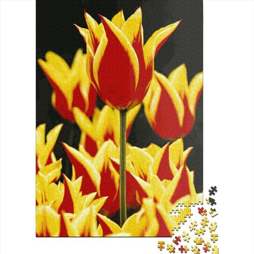 1000-teiliges Fantasie-Blumen-Puzzle für Erwachsene und Teenager, Holzpuzzle für Kinder, Denksport-Puzzle 1000 Teile (75 x 50 cm) von GQmoney