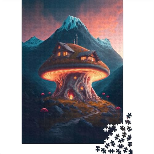 1000-teiliges Fantasy-Pilz-Puzzle für Erwachsene, Holzpuzzle für Erwachsene, Puzzles für Erwachsene, Lernspiel, Herausforderungsspielzeug, 1000 Stück (75 x 50 cm) von GQmoney