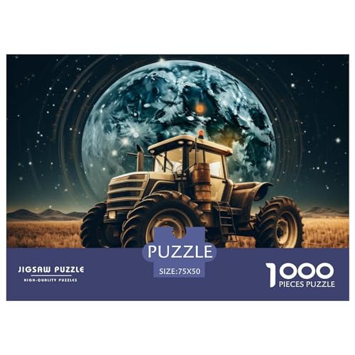 1000-teiliges Fantasy-Traktor-Puzzle für Erwachsene Teenager, Holzpuzzles für Erwachsene, Puzzles zum Stressabbau, Spielzeug, 1000 Stück (75 x 50 cm) von GQmoney