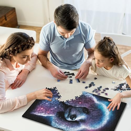 1000-teiliges Galaxy-Puzzle mit Buntem Pudel, kreatives rechteckiges Puzzle für Kinder, große Puzzles für das Familienlernspiel 1000 Stück (75 x 50 cm) von GQmoney