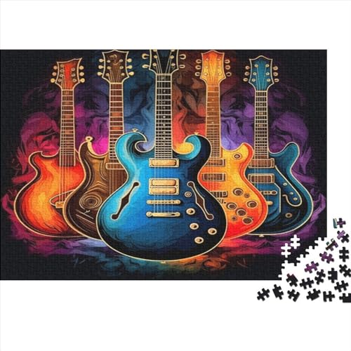 1000-teiliges Gitarren-Puzzle für Erwachsene, Puzzle, Lernspiel, Herausforderungsspielzeug, 1000 Stück (75 x 50 cm) von GQmoney