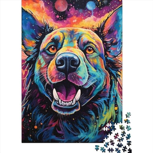 1000-teiliges Haustier-Hunde-Puzzle für Kinder und Erwachsene, Holzpuzzle, Lernspiele für Zuhause, DIY-Spielzeug, 1000 Stück (75 x 50 cm) von GQmoney