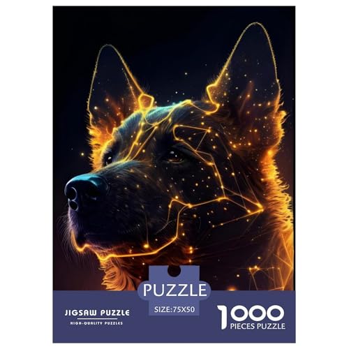 1000-teiliges Hundepuzzle für Erwachsene und Teenager, großes Puzzle, Spielzeug, pädagogisches, intellektuelles, entspannendes Familienspiel, 1000 Teile (75 x 50 cm) von GQmoney