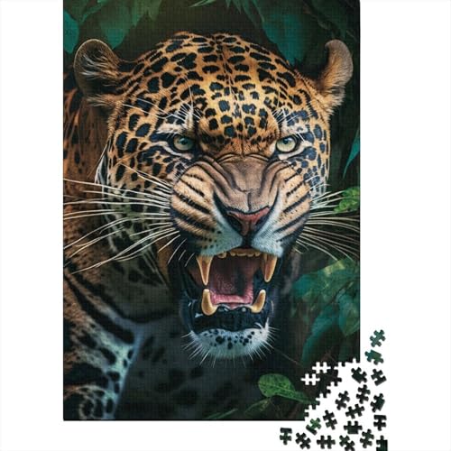 1000-teiliges Jaguar-Puzzle, Schwierigkeitsgrad für Erwachsene, entspannendes Spiel, Spielzeug, 1000 Teile (75 x 50 cm) von GQmoney