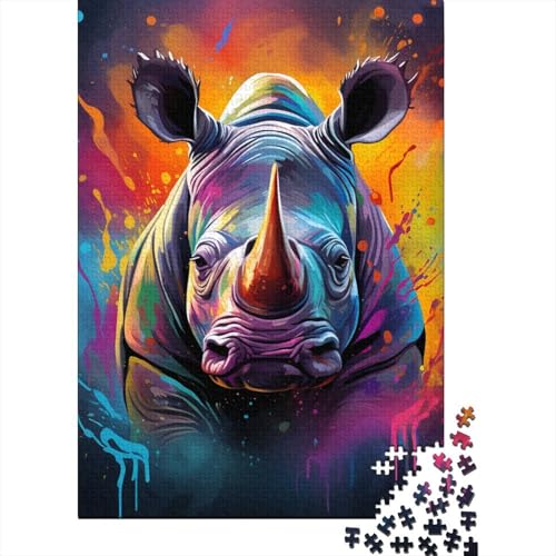 1000-teiliges Nashorn-Puzzle für Erwachsene. Puzzles für Erwachsene und Teenager. Wichtelgeschenke. 1000 Teile (75 x 50 cm) von GQmoney