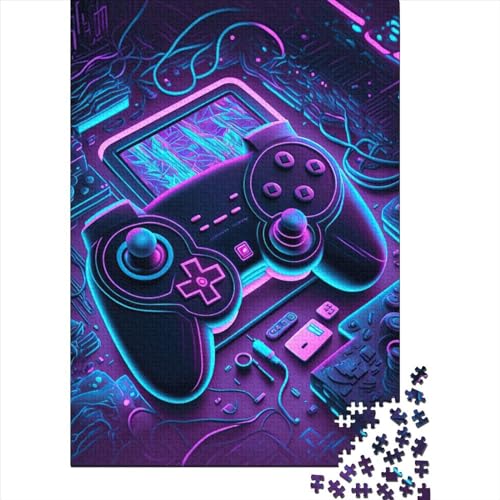 1000-teiliges Neon-Spiel-Puzzle, Schwierigkeitsgrad für Erwachsene, entspannendes Spiel, Spielzeug, 1000 Stück (75 x 50 cm) von GQmoney