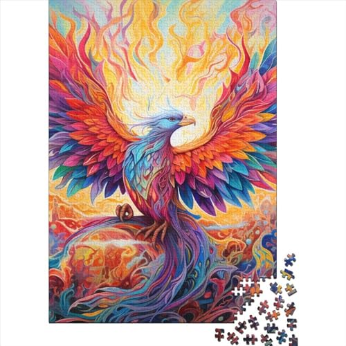 1000-teiliges Phoenix-Fliegen-Puzzle für Kinder und Erwachsene, Holzpuzzle, Lernspiele für Zuhause, DIY-Spielzeug, 1000 Stück (75 x 50 cm) von GQmoney