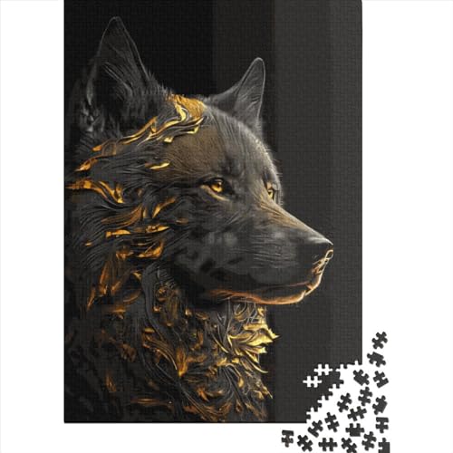 1000-teiliges Puzzle, Goldwolf-Puzzle für Kinder, interessantes Puzzle zur Stressreduzierung für Familie und Freunde, (75 x 50 cm) von GQmoney