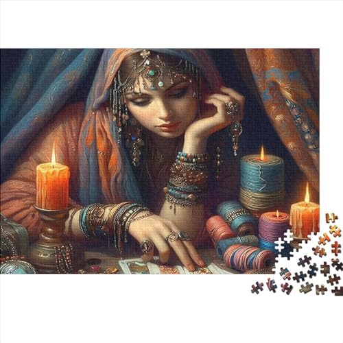 1000-teiliges Puzzle „Arabische Frau“ für Erwachsene, Holzpuzzle für Erwachsene und Teenager, Lernpuzzle 1000 Teile (75 x 50 cm) von GQmoney