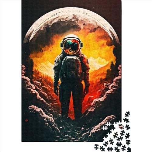 1000-teiliges Puzzle „Astronaut auf dem Mond“, Schwierigkeitsgrad: Puzzle, Lernspiele, Spielzeug, 1000 Stück (75 x 50 cm) von GQmoney