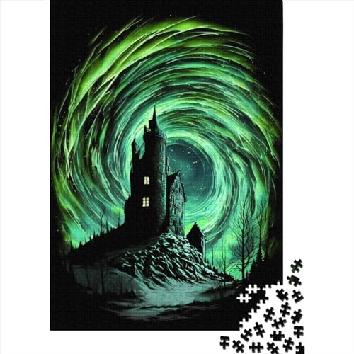 1000-teiliges Puzzle „Aurora-Nachtlandschaft“, Schwierigkeitsgrad: Puzzle, Lernspiele, Spielzeug, 1000 Stück (75 x 50 cm) von GQmoney