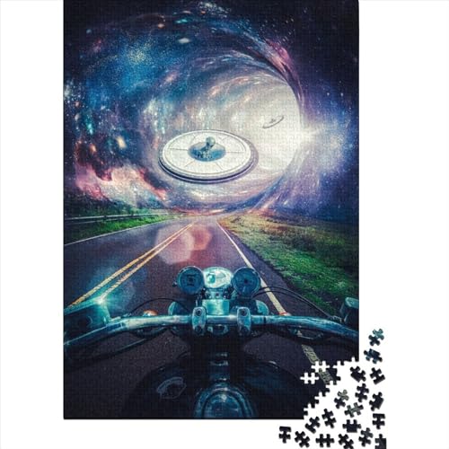 1000-teiliges Puzzle „Begegnung mit Außerirdischen auf der Straße“, Schwierigkeitsgrad: Puzzle, Lernspiele, Spielzeug, 1000 Stück (75 x 50 cm) von GQmoney