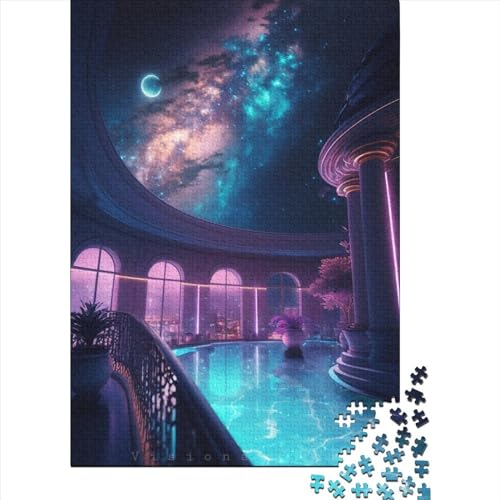 1000-teiliges Puzzle „Cosmic Pool“, Schwierigkeitsgrad für Erwachsene, entspannendes Spiel, Spielzeug, 1000 Teile (75 x 50 cm) von GQmoney